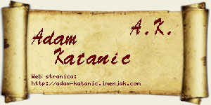 Adam Katanić vizit kartica